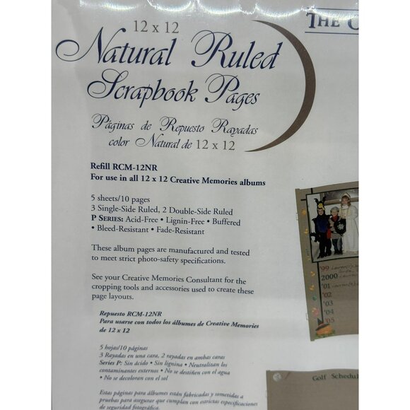NEW Creative Memories 12x12 Scrapbook Ruled Pages Natural | 5 Sheets / 10 Pages - Picture 2 of 6